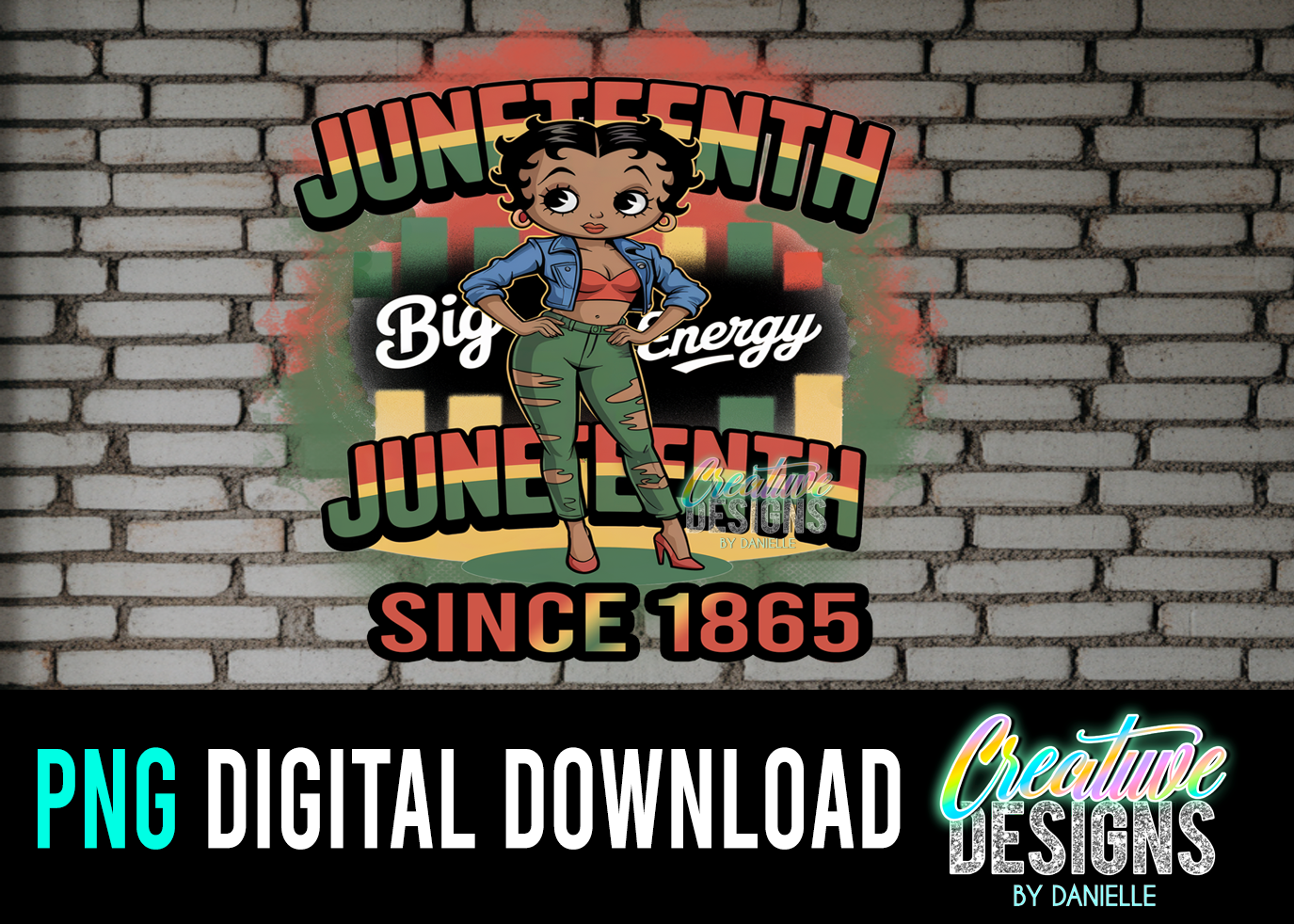 Juneteenth “Big Energy” PNG | Afro Girl Digital T-Shirt Design