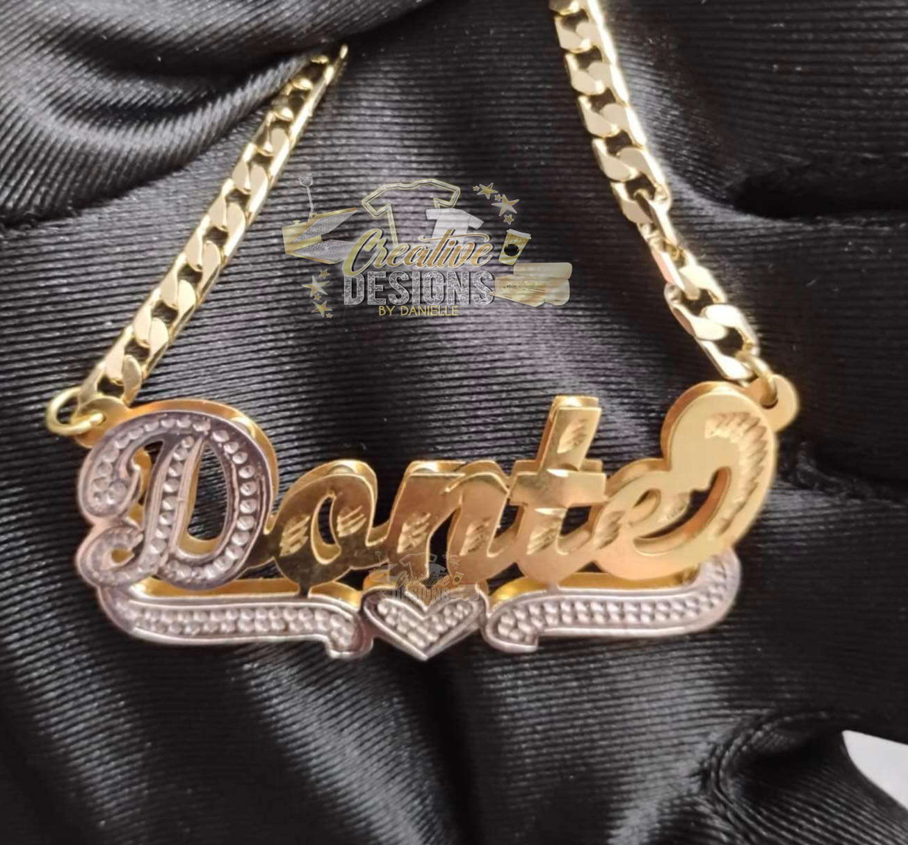“Donte” style custom doubled name necklace
