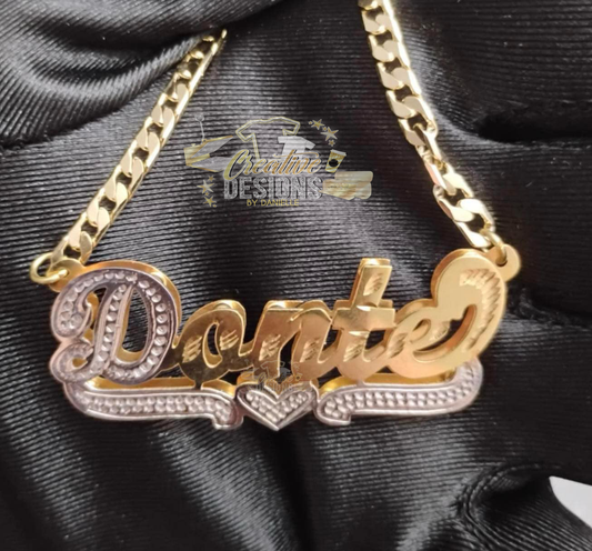 “Donte” style custom doubled name necklace